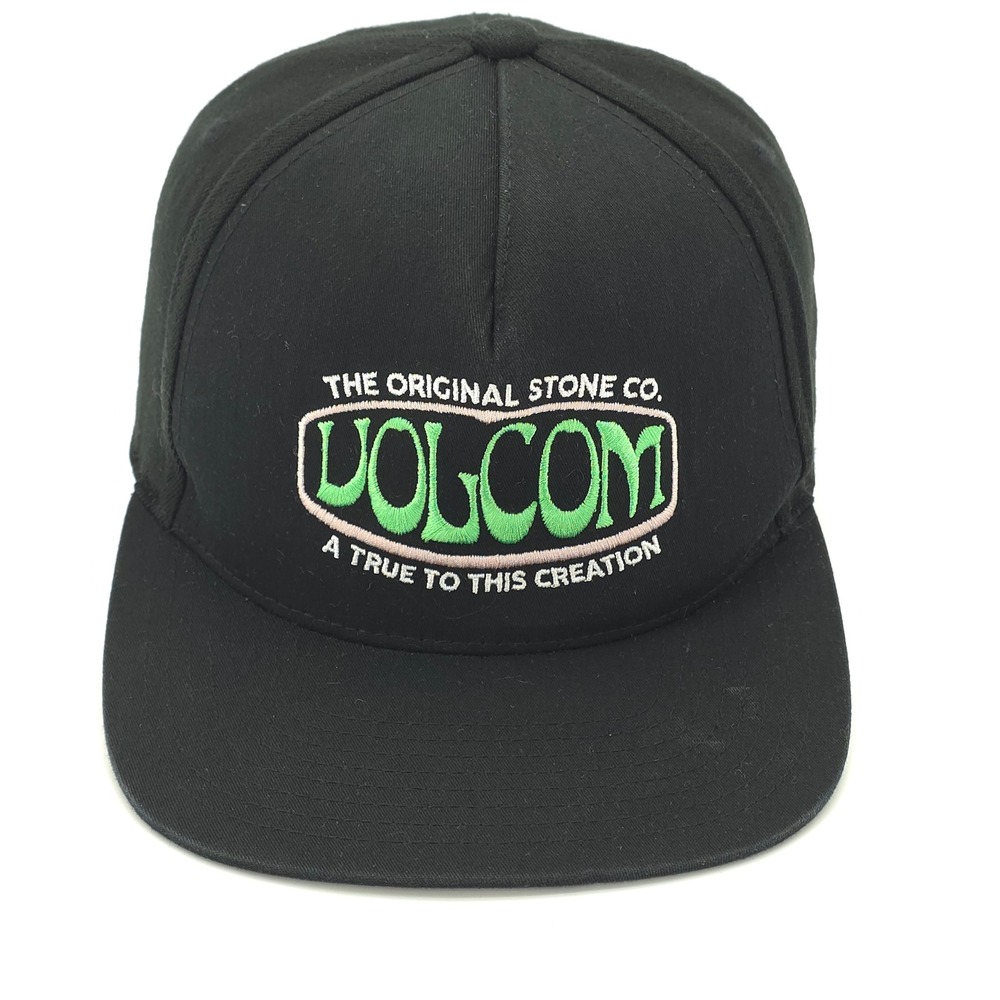 Volcom Hat Cap Mens Snap Back Black Adjustable Retro Skate Surfer Skateboard